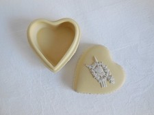 Wedgwood Primrose Yellow Jasperware Heart Shaped Box picture