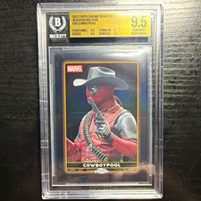 2025 Topps Chrome Deadpool Cowboypool #36 Black Refractor /10 Marvel Card picture
