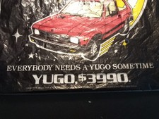 Vintage YUGO car Logo Advertising Plastic Handle Shopping Tote Carry Bag picture