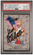 1990 Topps Simpsons Sticker 18 Dan Castellaneta On Card Auto PSA 8 Auto 10 POP 1 picture