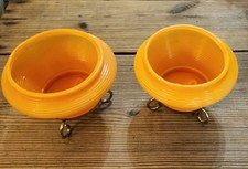 Vintage 1960s Beehive Planter set w metal  base-Mod Vibe Orange Plastic-RARE picture