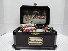 Merry Christmas Village Box With Changing Lights Plays Jingle Bells Batteries picture