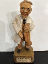 Vtg Hand Carved & Painted Wooden Sculpture By Jaschke Pretzel Germany picture