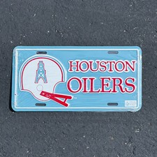1990 Era Houston Oilers Texas Booster License Plate NFL Football NOS Metal picture