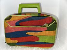 1960s 1970s Mod Psychedelic Small Colorful  Suitcase Luggage Carry Case HandBag picture