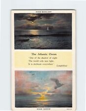 Postcard Ocean Moonlight The Atlantic Ocean Poem by Longfellow picture
