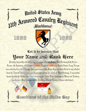 11th Armored Cavalry Regiment Personalized Art Print 8.5 x 11, Fulda Gap picture