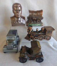Vintage Banthrico Bank Lot of 5 - Cars, JFK, Old General Locomotive, Stagecoach picture