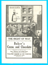 1918 BAKER's COCOA and CHOCOLATE candy grocer's PRINT AD Walter Baker DORCHESTER picture