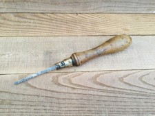 Vintage Carpentry Pad Saw Brass Fitted Boxwood Handle picture