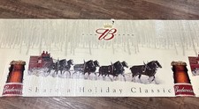 Vintage Budweiser Beer Banner Holiday Classic Cardboard 2002 Rare 93”x 16