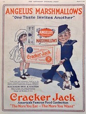 Masterpiece Ad- 1919 - Angelus Marshmallows-Cracker Jack- Wrigley's Ad #2012 picture