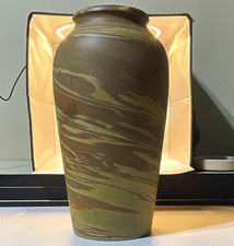 Antique Niloak Mission Swirl Art Pottery Vase 12” Large Early Block Mark 1910s picture