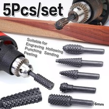 5PCS Wood Carving Rotary Files Grinding Heads Woodworking Rasp Set picture