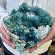 3.9lb Natural Green cube FLUORITE Quartz Crystal Cluster Mineral Specimen picture