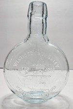 Vintage Westford Academy 1792-1982 Bicentennial Glass Flask Bottle Westford MA picture