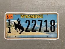 WYOMING LICENSE PLATE BUCKING BRONCO MOUNTAINS 🏔️ RIVER RANDOM LETTERS/NUMBERS picture