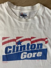 Vintage Bill Clinton Shirt 1992 Gore Campaign XL Politics Hanes picture