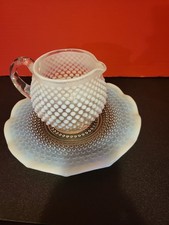 Fenton Moonstone HOBNAIL OPALESCENT  Moonstone Squat Jug Pitcher picture