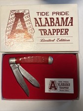 Vintage Alabama Tide Pride Trapper Pocket Knife w Box Ltd Ed Red Deer picture