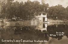 1900s Scene on Lake Catherine Antioch IL RPPC Photo Postcard COPY picture