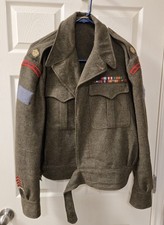 Canadian Battle Dress blouse, britches, and beret X-large size picture