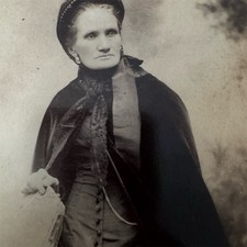 Antique Cabinet Card Photo Victorian Woman Portrait Sepia Saettele  St Louis  picture