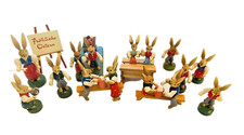 Erzgebirge Vtg Easter Egg Rabbit School 12 p Set Gahlenz E Germany GDR Expertic picture