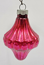Vintage Pink Shiny Brite Chandelier Bumpy Lantern Christmas Ornament picture