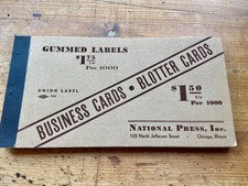 1930s NATIONAL PRESS INC. CHICAGO SALESMAN'S SAMPLE BOOK Business Cards/Blotters picture