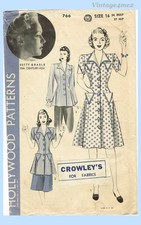 Hollywood Starlet 766: 1940s Uncut Betty Grable Dress 34B Vintage Sewing Pattern picture