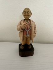 Vintage ANRI Italy Hand Carved Wood Doctor Psychiatrist Figurine Stethoscope 7