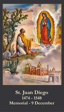 St. Juan Diego Prayer Card, 10-pack,  Plus Two Free Holy Cards picture