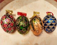 JOAN RIVERS Classic Collection Set 4 Russian Spring Egg Ornaments Christmas new picture