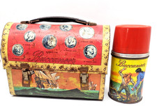 Vintage Metal Aladdin Buccaneer Pirates Dome Lunchbox 1957 with Thermos picture