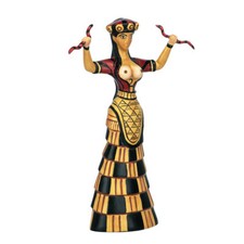 Legendary Sacred Minoan Snake Goddess Sculpture Replica picture