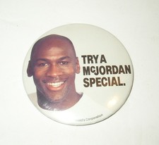 Rare Michael Jordan 1991 McDonald's McJordan Employee Button Chicago Area Only picture