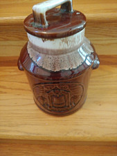 McCoy Brown Glazed Ceramic Cookie Jar w/ Lid Food/Kitchen Medium 7 1/2 in picture