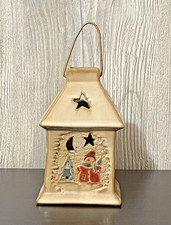 Vintage Tii Collections Ceramic Snowman Lantern Tea Light Candle Holder 42930 picture