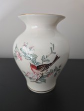 Lenox Serenade Vase 6” with Birds and Flowers Hand Decorated with 24K Gold USA picture