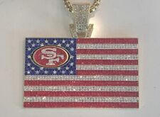 49ers American Flag Bling Medallion with chain picture