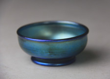 Antique Louis C Tiffany Blue Favrile Open Cellar Signed picture