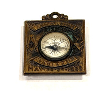 ANTIQUE GRAND LODGE INDIANA MASONIC FRANCE COMPASS WATCH FOB CHARM picture