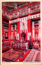 Chinese Lama Temple Interior 1933 Chicago Worlds Fair Century Prog postcard JQ4 picture