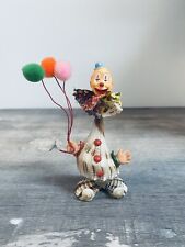 Vintage SeaShell Art Clown Circus Pom Pom Balloons Kitschy Mid Century Conch picture