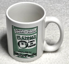 Vtg 1999 White Castle Coffee Mug 15,629,162 Cups of Coffee Sold in 1941 picture