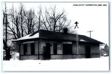 1962 CB&Q Depot Farmington Iowa Railroad Train Depot Station RPPC Photo Postcard picture