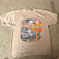 Harley Davidson Sturgis Black Hills Rally 2004 Tan T-Shirt Black Hills picture
