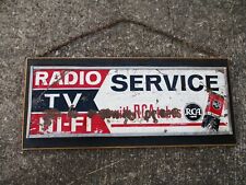 Antique RCA Radio Tv Wi-Fi Service Repair Metal Sign Advertisement picture