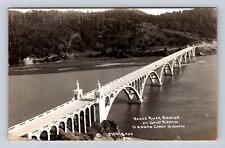 OR-Oregon, Aerial Rogue River Bridge At Gold Beach, Antique, Vintage Postcard picture